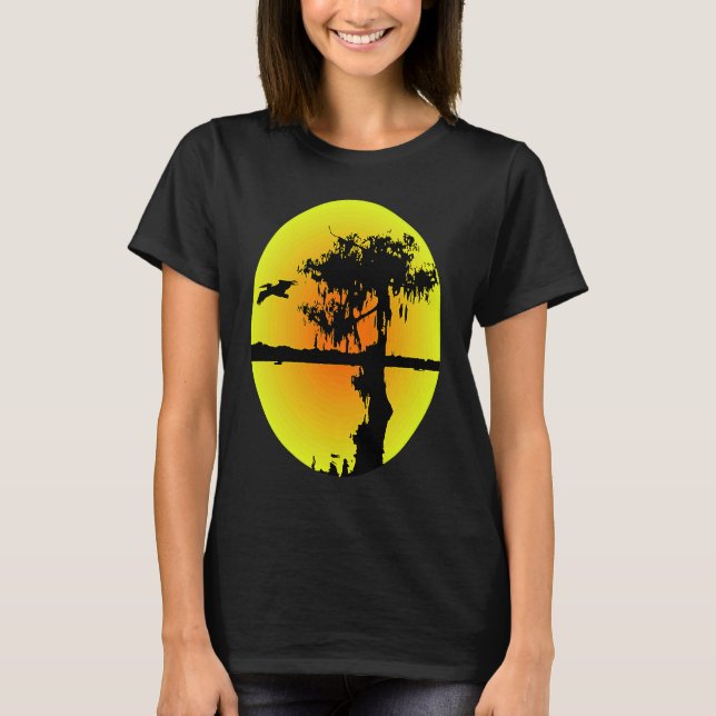 Camiseta Abstract Silhouette Pelican Cypress Swamp (Frente)