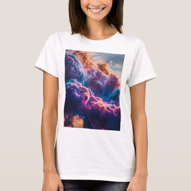Camiseta Abstract Space Nebula Art - Colorful Cosmic (Frente)