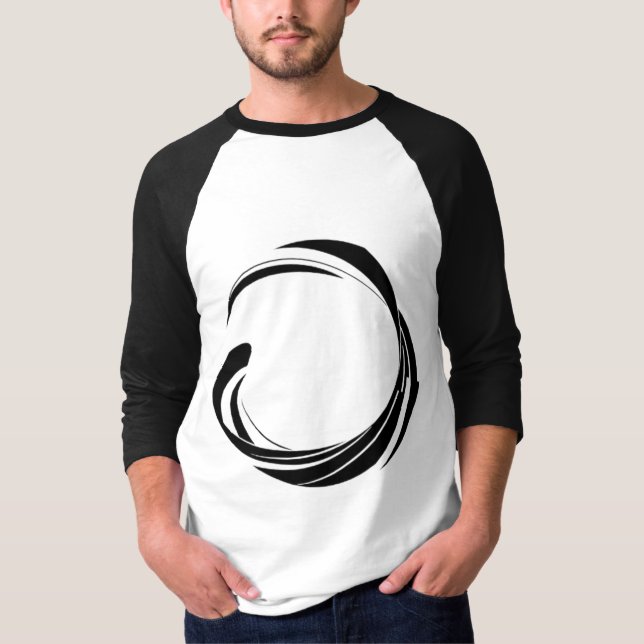 Camiseta Abstract Swirl Circle Design – curved ring artwork (Frente)