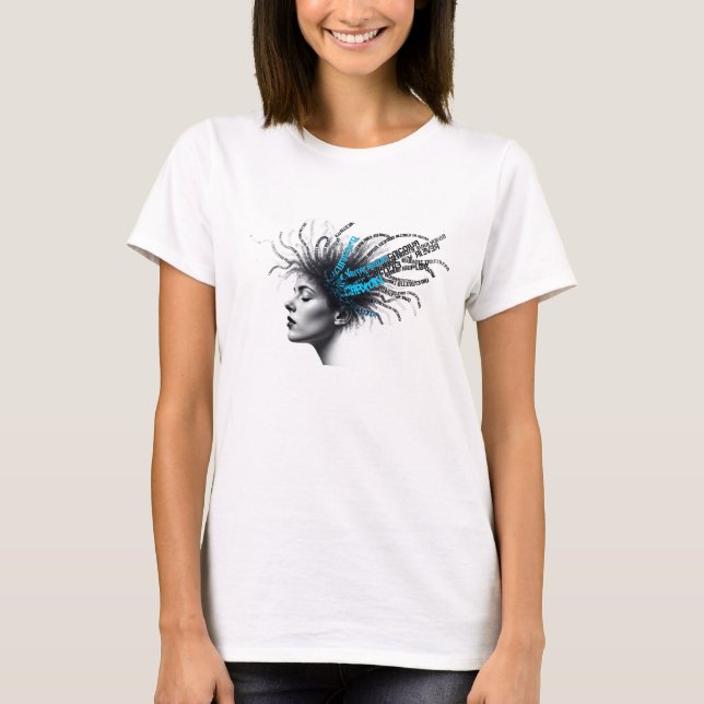 Camiseta Abstract Thought Portrait Women’s Graphic T-Shirt (Frente)