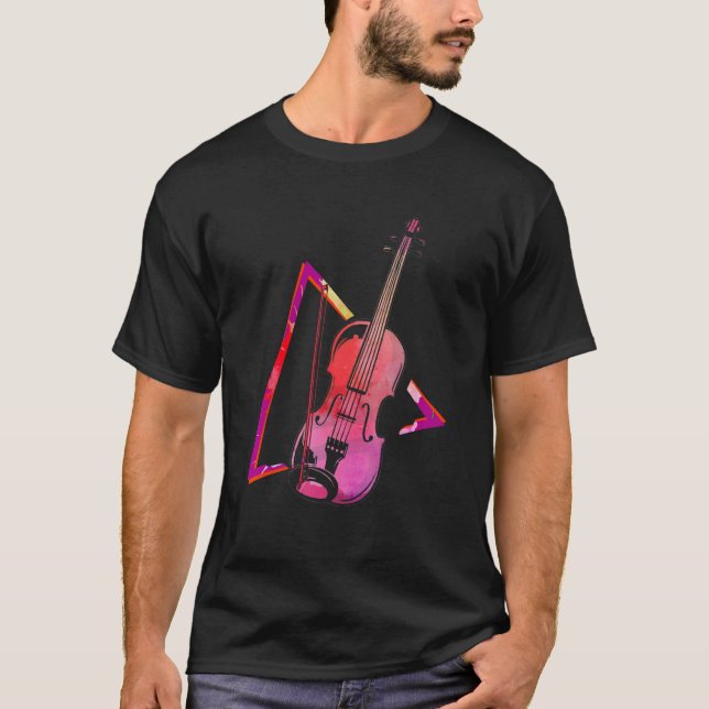 Camiseta Abstract Violin Fiddle Orchestra Violinist (Frente)