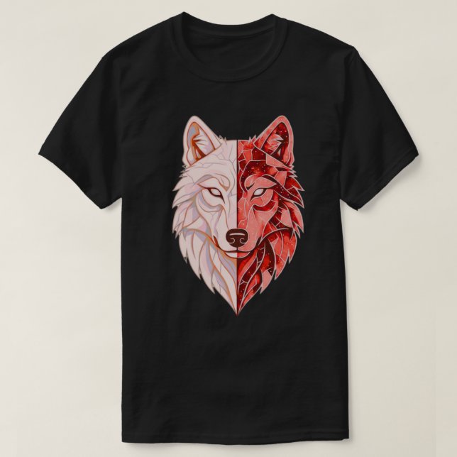 Camiseta Abstract Wolf Identity | Dual Self Symbolic Modern (Frente do Design)