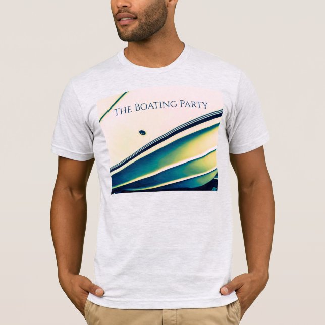 Camiseta Abstrata de Barco em Azul (Frente)