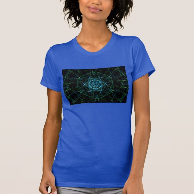 Camiseta abstrata do azul (Frente)