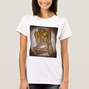 Camiseta Abstrato Amadurece Arte Contemporânea Em Ochre E N