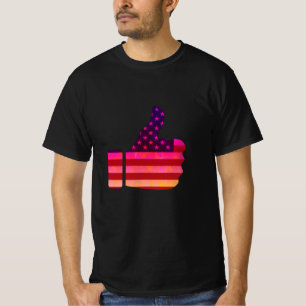 Camiseta Abstrato Americano Flag Thumbs up
