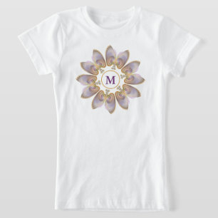 Camiseta Abstrato Angel Wings Mandala Fractal Monograma