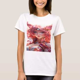 Camiseta Abstrato anime arte de uma menina mágica