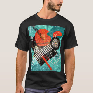 Camiseta Abstrato aquarela, formas geométricas coloridas.
