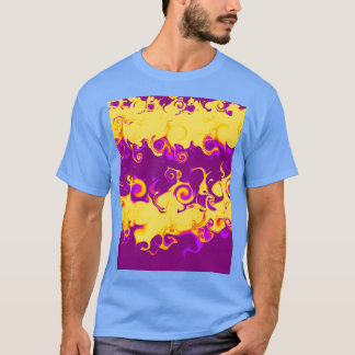 Camiseta Abstrato Art 6, Amarelo e roxo brilhantes perigoso