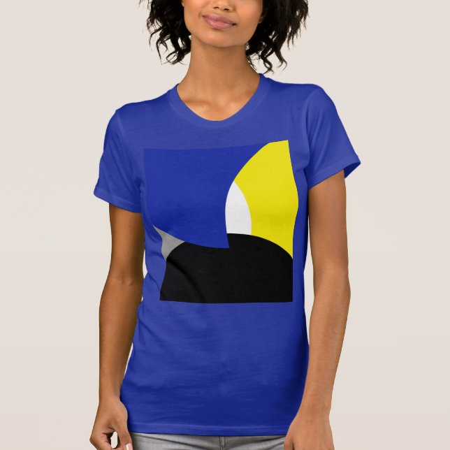 Camiseta Abstrato Art Azul Amarelo (Frente)