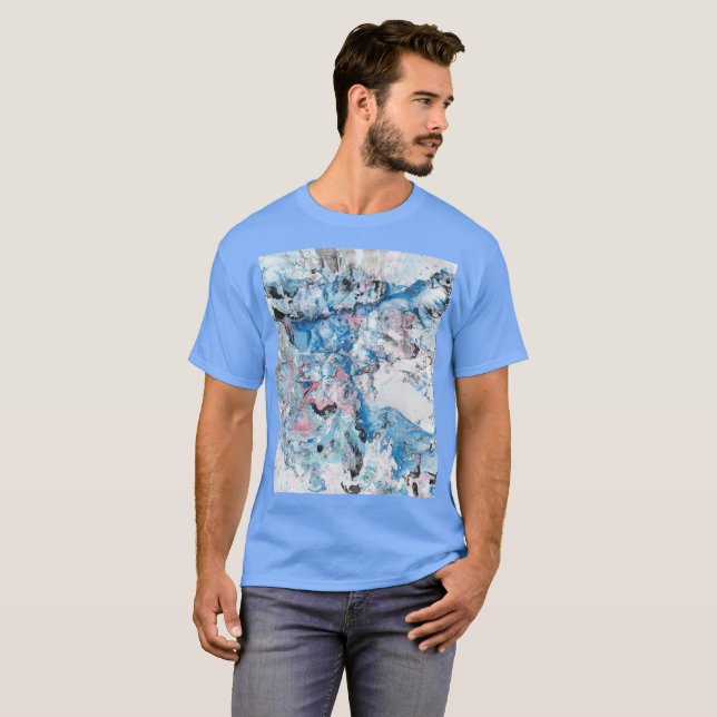 Camiseta Abstrato-Art Carolina Blue Color Modelo (Frente Completa)