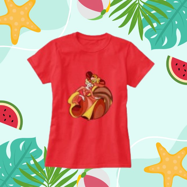 Camiseta Abstrato Art Colorida Belo Caráter Dançarino (Criador carregado)