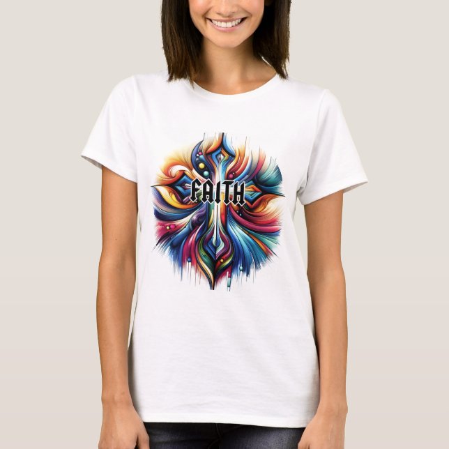 Camiseta Abstrato Art Cross Faith (Frente)