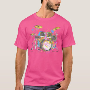 Camiseta Abstrato Art Drums Musical Music Banda Throne Noos