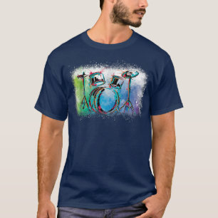 Camiseta Abstrato Art Drums Musical Music Banda Throne Noos