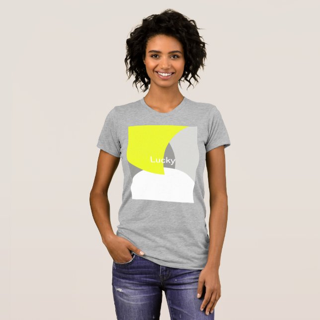 Camiseta Abstrato Art Yellow Cinza White (Frente Completa)