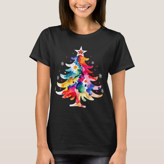 Camiseta Abstrato artístico Natal T-Shirt de Natal (Frente)