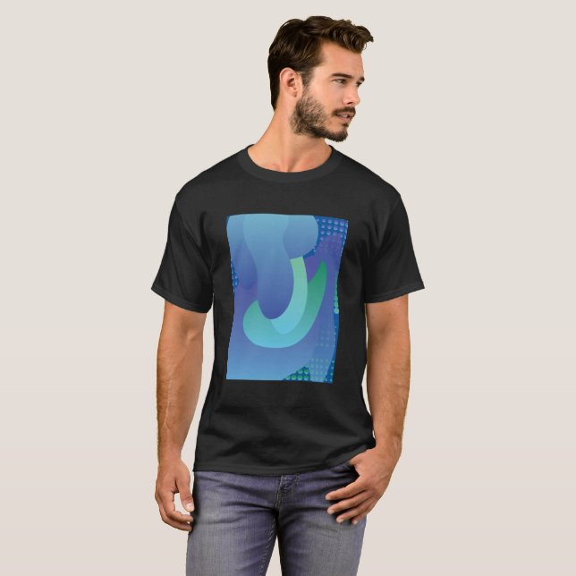 Camiseta abstrato azul (Frente Completa)