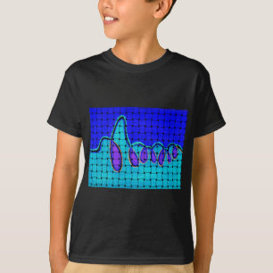 Camiseta Abstrato azul francês com textura tecida