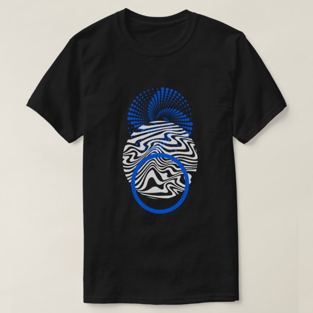 Camiseta Abstrato Blue Portal Vortex (Frente do Design)