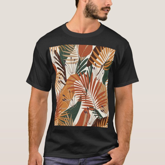 Camiseta Abstrato Botânicos: Maravilhas de Canvas Branca (Frente)