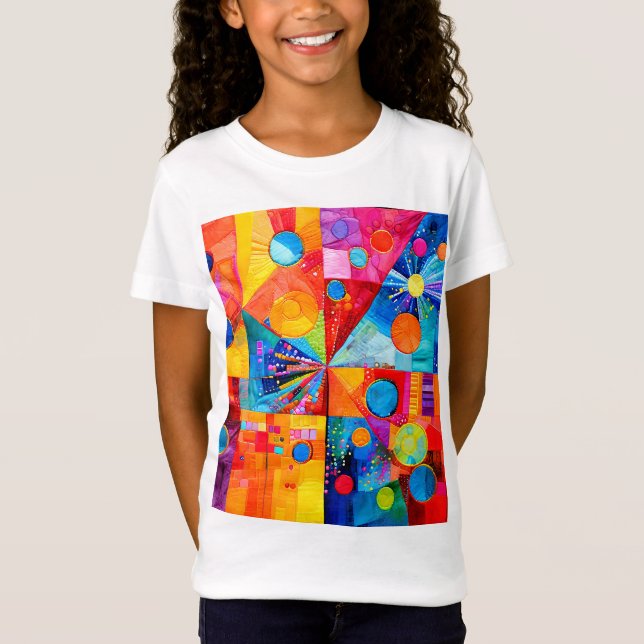Camiseta Abstrato brilhante e colorido (Frente)