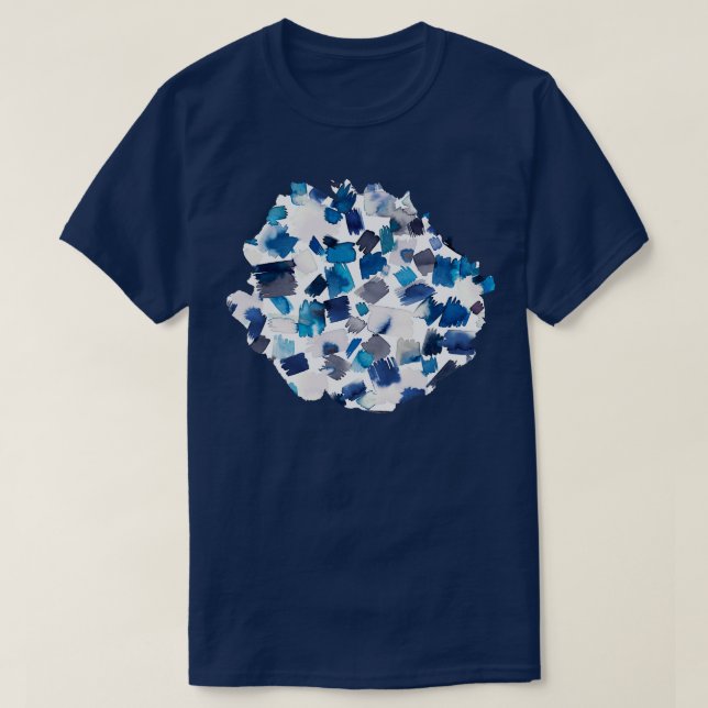Camiseta Abstrato Brushstrokes Pintando Azul (Frente do Design)