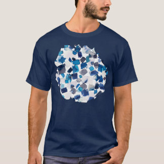 Camiseta Abstrato Brushstrokes Pintando Azul