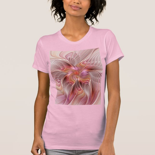Camiseta Abstrato Butterfly Fantasy Fractal Arte Colorida (Frente)