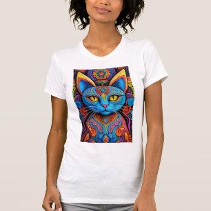 Camiseta Abstrato Cat com olhos amarelos