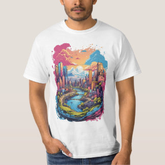 Camiseta Abstrato City Scene T-Shirt