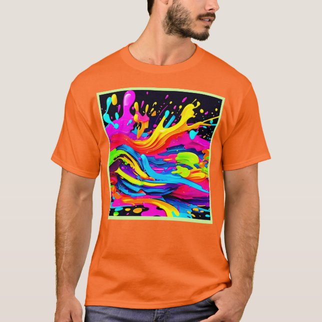 Camiseta Abstrato Color Burst Art (Frente)