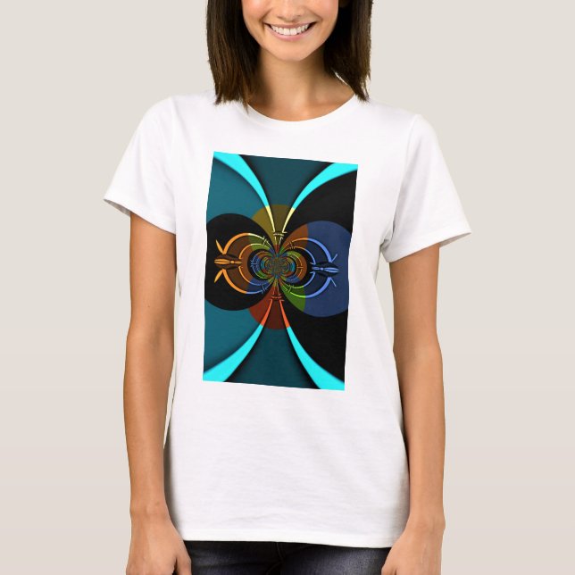 Camiseta Abstrato Color Burst Art Impressão (Frente)