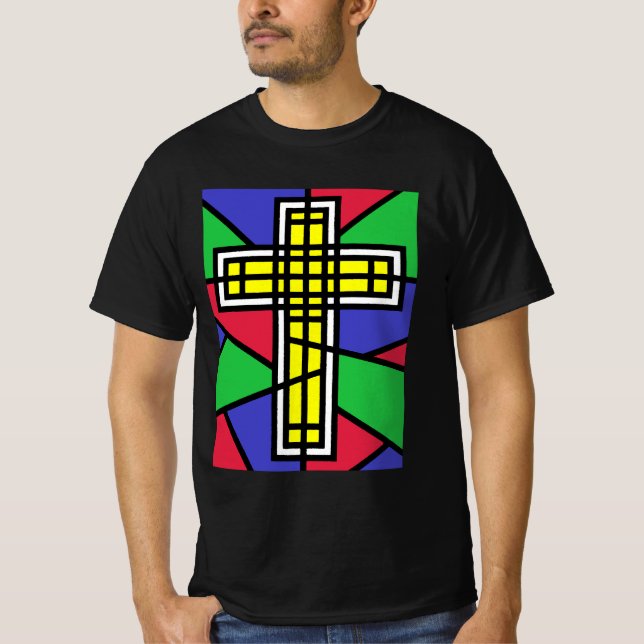 Camiseta Abstrato Color Cross Design (Frente)