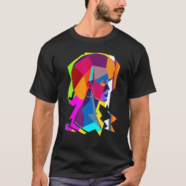Camiseta Abstrato Colorida Com Afro (Frente)