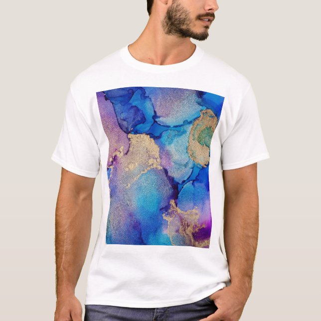 Camiseta Abstrato colorida: pintura a óleo texturizada. (Frente)