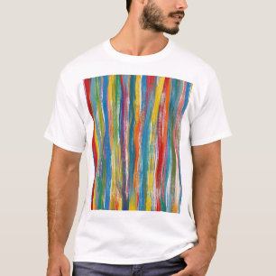Camiseta Abstrato colorido: Linhas de pintura de óleo digit