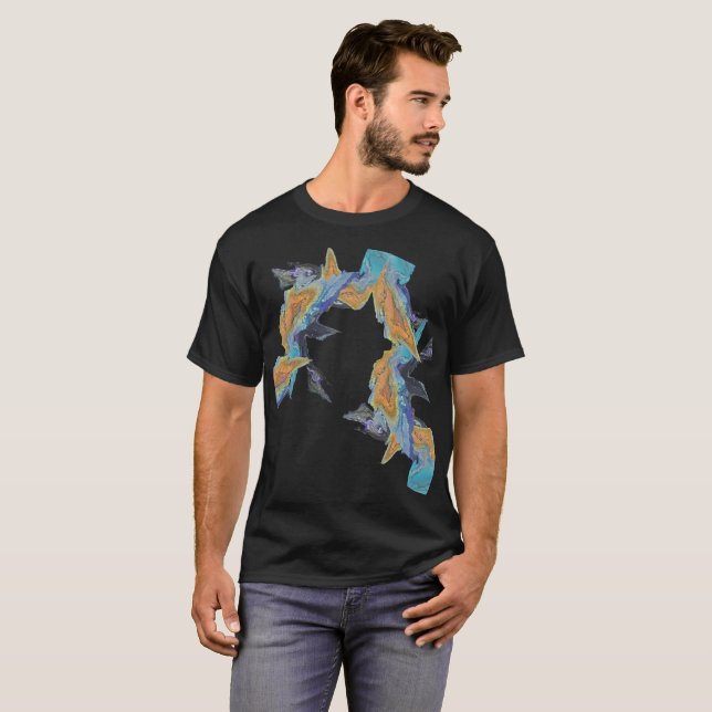 Camiseta Abstrato com Blues e T-Shirt (Frente Completa)