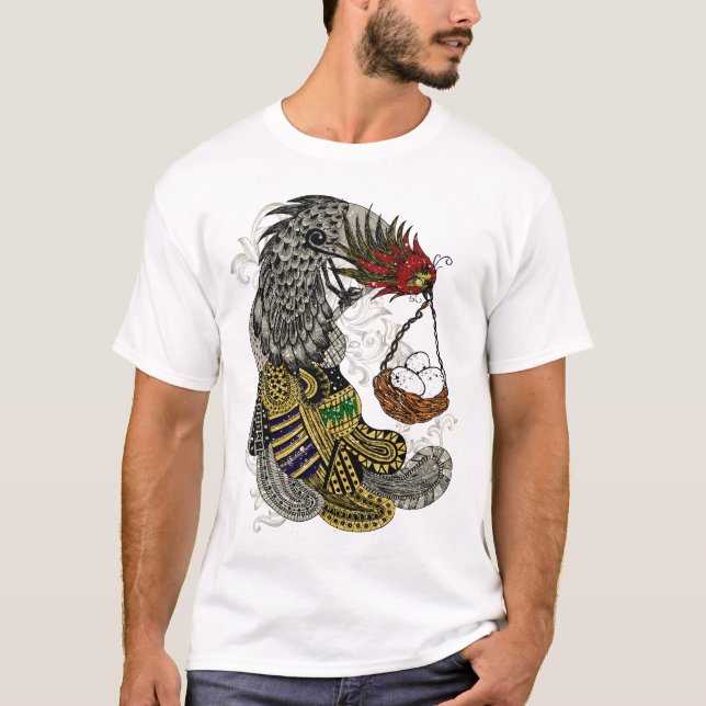 Camiseta Abstrato com cesto de ovos (Frente)