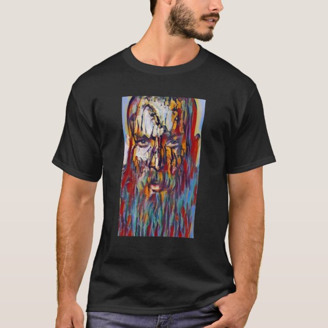 Camiseta Abstrato com face de visualização Legal colorida (Frente)