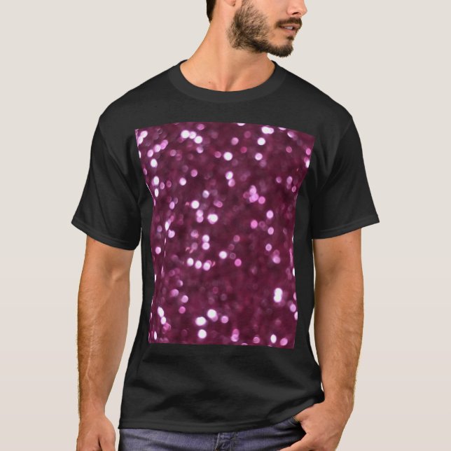 Camiseta Abstrato cor-de-rosa, luzes desfocadas nos boques. (Frente)
