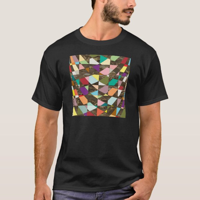 Camiseta Abstrato Cores Douradas (Frente)