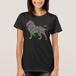 Camiseta Abstrato cromático Lion Watercolor Art Lion