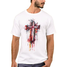 Abstrato cruz com bíblia verso T-Shirt