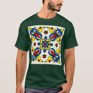 Camiseta Abstrato cruz muro de azulejo do talavera mexicano
