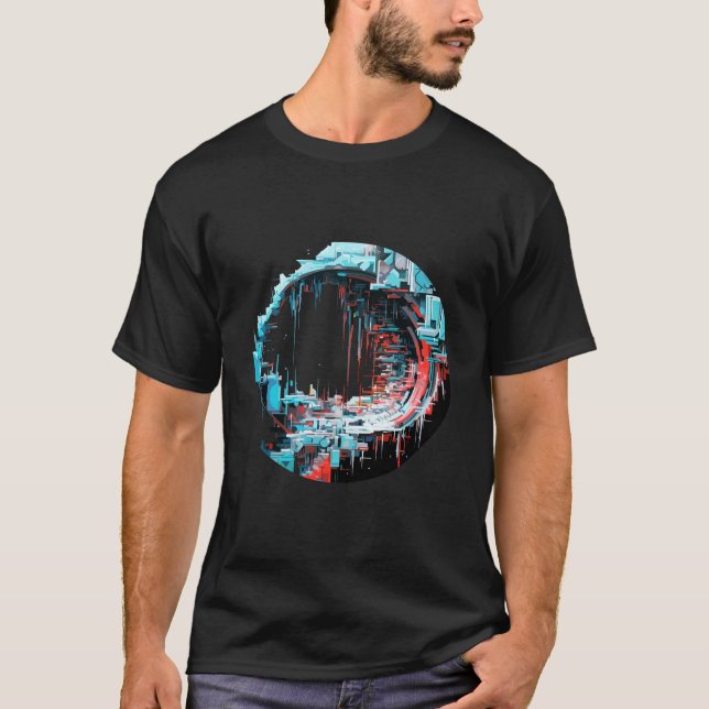 Camiseta Abstrato da Diversão Otimista Do Círculo Da Cidade (Frente)