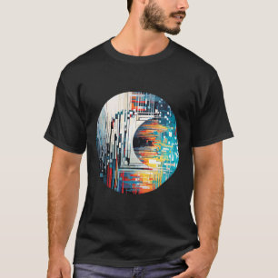 Camiseta Abstrato da Diversão Otimista Do Círculo Da Cidade