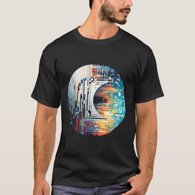 Camiseta Abstrato da Diversão Otimista Do Círculo Da Cidade (Frente)