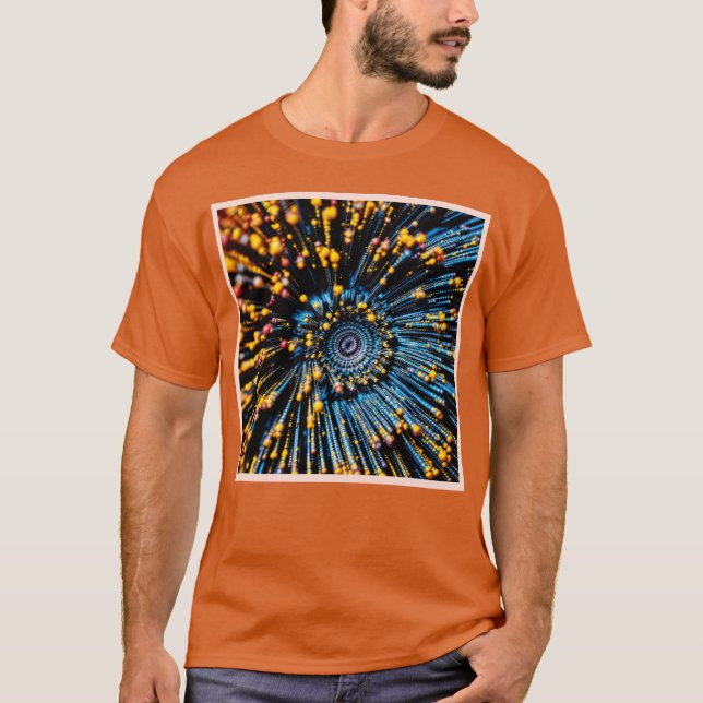 Camiseta Abstrato Data Stream Art (Frente)